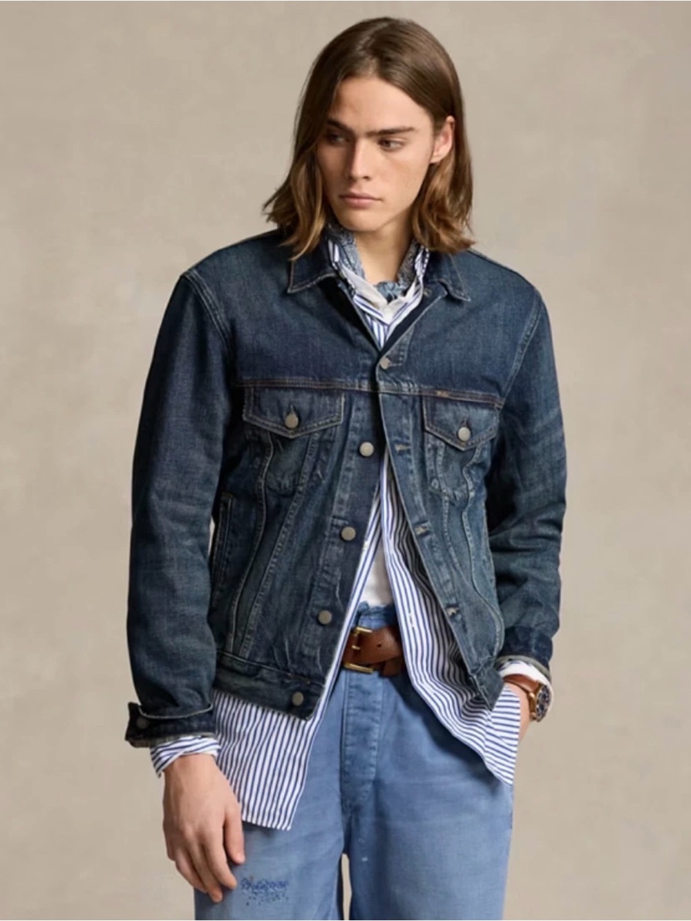 🔥Polo Ralph Lauren Denim Trucker Jacket XL Blue Jean Coat Men’s